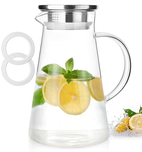Glass Pitcher with Lid and Handle