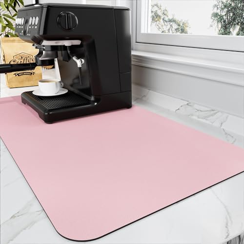 Coffee Mat Absorbent Hide Stain Rubber Backed Dish Drying Mat for Kitchen Counter