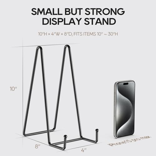 3 Pack 10 Inch Plate Stands for Display Metal Picture Stand Plate Holder (3 Count)