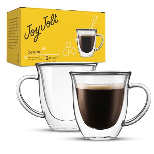 Serene Double Walled Insulated Glasses Coffee Mug (2 Count)
