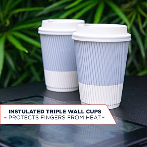 12 oz Disposable Travel Coffee Cups (80 Count)