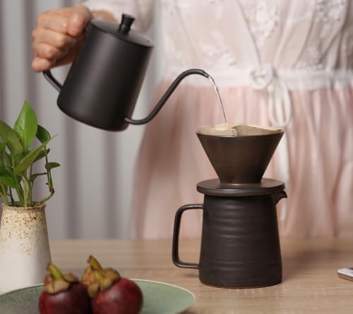 Stoneware Handmade Pour Over Coffee Maker Set