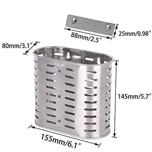 Self Adhesive 2 Compartments Mesh Utensil Drying Rack