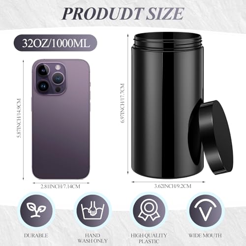 4 Pcs Plastic Jars Wide Mouth with Lids (4 Count)