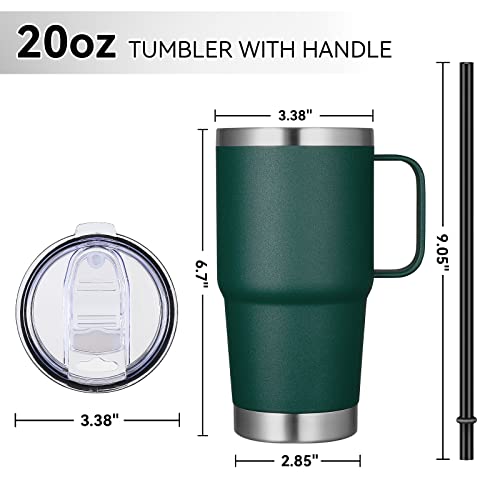 20 oz Tumbler Bulk with Handle Lid and Straw (12 Count)