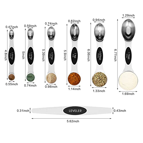 7 PCS Black Magnetic Measuring Spoons Set