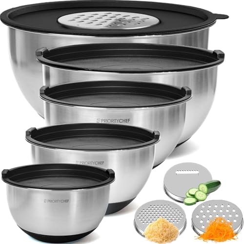 Stainless Steel Mixing Bowls with Lids Set