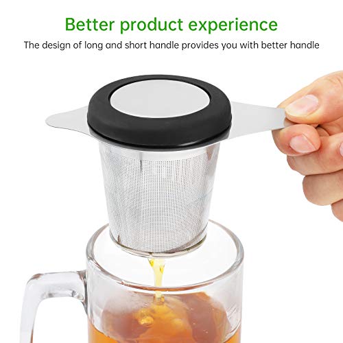 Two Pack Tea Infuser Basket Stainless Steel Tea Strainer Tea Filter With Small Strainer And Lid Tea Diffuser For Loose Tea Superior Brewing Experience