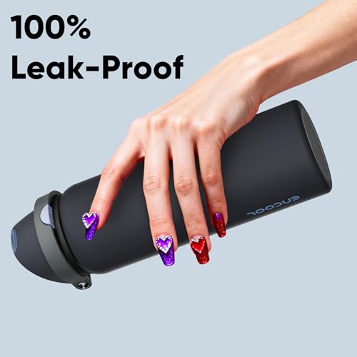 Insulated Water Bottle with Straw Stainless Steel Water Bottle with Push Button Lid