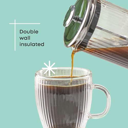 Fluted Glass Coffee Mugs (2 Count)