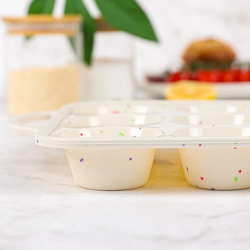2Pack Silicone Muffin Pan for Baking with Metal Reinforced Frame (2 Count)
