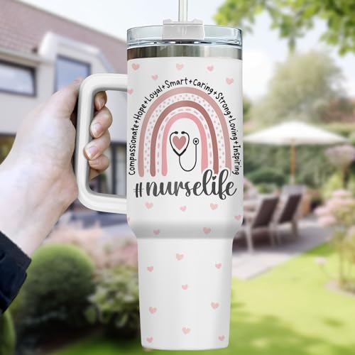 Nurse Funny Nursing 40 oz Tumbler with Handle
