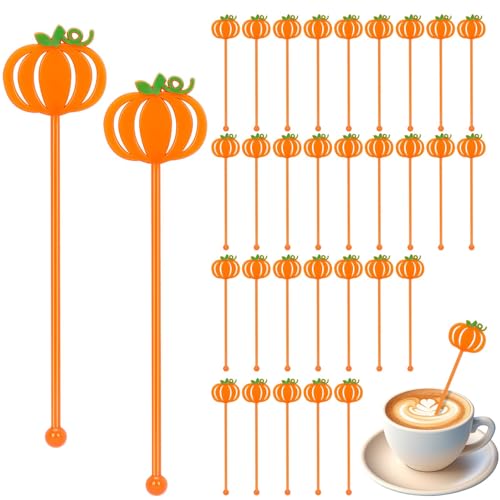 36 Pcs Fall Pumpkin Coffee Stirrers