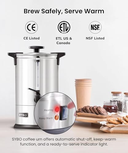 SR CP Commercial Grade Stainless Steel Percolate Coffee Maker Hot Water Urn for Catering