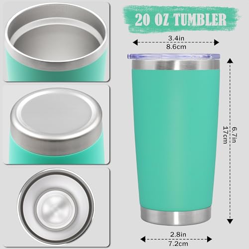 20oz Tumbler Insulated Coffee Tumblers with Lid StainlessSteel LightBlue12P (12 Count)