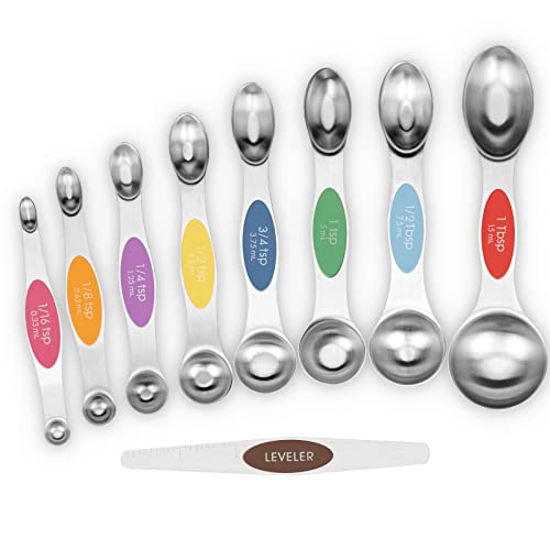 9 PCS MultiColor Magnetic Measuring Spoons Set