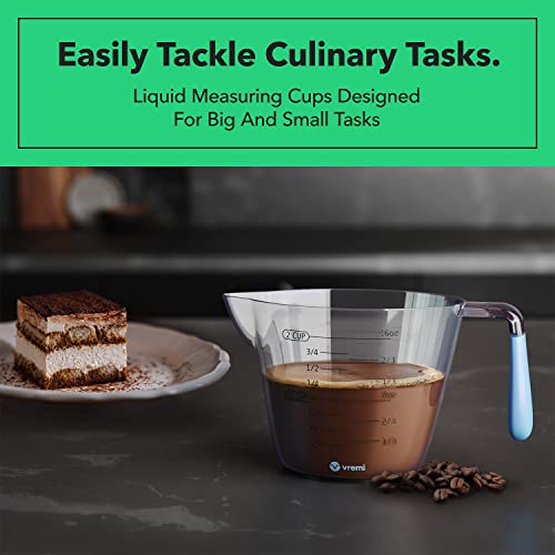 3 Piece Plastic Measuring Cups Set BPA Free Stackable Measuring Cups