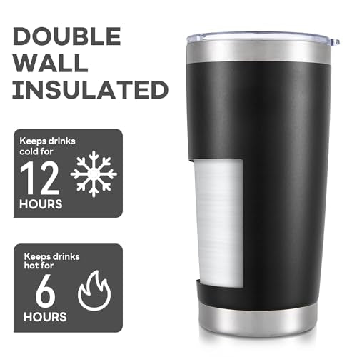 20 oz Tumbler with Lid Stainless Steel Insulated Tumblers Bulk Cups Mug (8 Count)