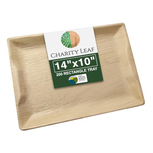 Disposable Bamboo 14" x 10" Trays (200 Count)