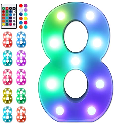 Colorful LED Number Lights with Remote