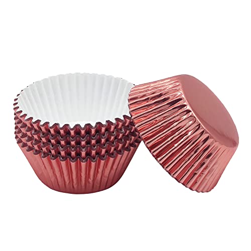 Standard Rose Gold Foil Cupcake Liners Muffin Baking Cups for Party and More (100 Count)