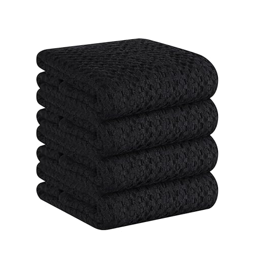 Set of 4 Premium Waffle Dish Towels 16x26 inches