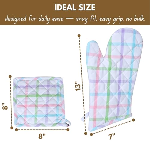 4 Piece Set 2 Oven Mitts & 2 Potholders (4 Count)