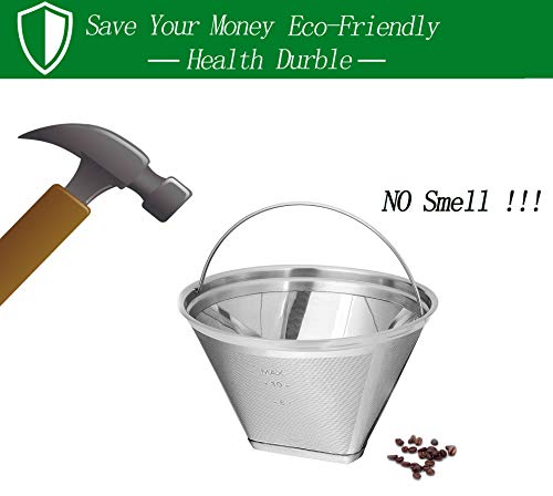 Coffee Filter 4 Cone Coffee Filter Reusable fit for Cuisenart Ninja Hamilton Beach Brewer