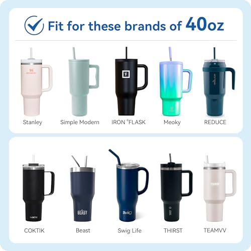 Bent Metal Straws for Stanley 40oz