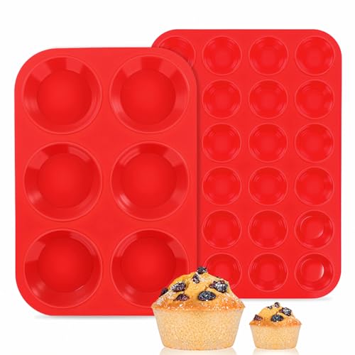 Silicone Muffin Pans for Baking (2 Count)