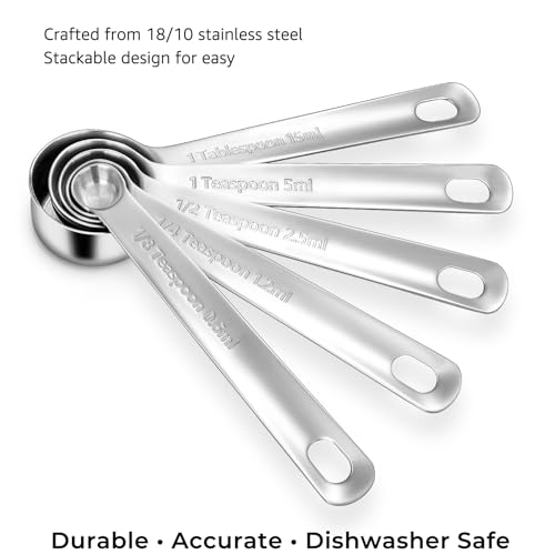 Premium 18 10 Measuring Spoons Set (5 Count)