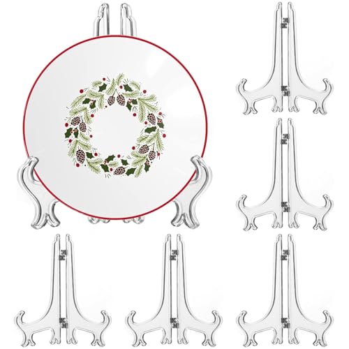 6 Pack 8 Inch Clear Plastic Easels or Stand