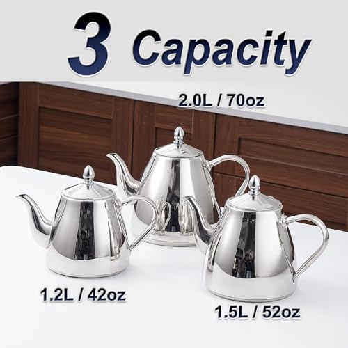 Stainless Steel Teapot Coffee Servers 1200ml