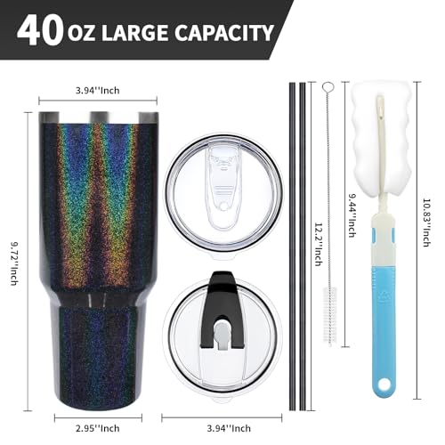 40 oz Tumbler with Lids and Straws