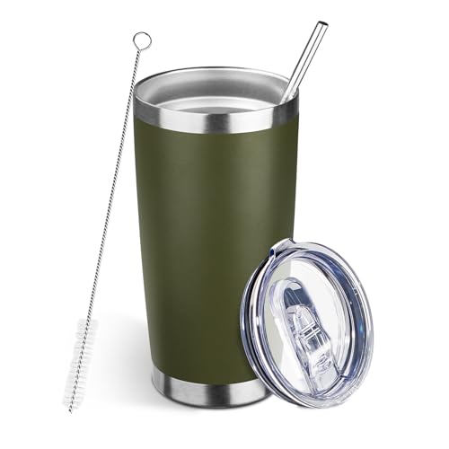 DIW 20oz Insulated Tumbler Travel Coffee Mug with Lid Straw
