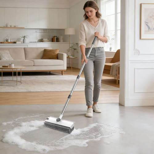 Floor Scrub Brush with 54in Adjustable Long Handle