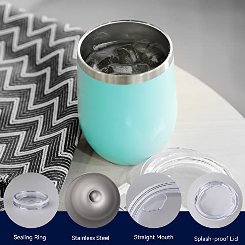 Stainless Steel Wine Tumbler Bulk with Lid (12 Count)