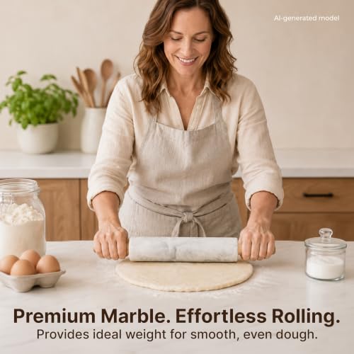 17 Inch Marble Rolling Pin With Stand