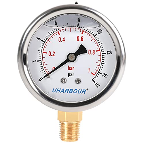 Glycerin Low Pressure Gauge 15psi