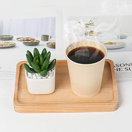 8 oz Disposable Light Brown Paper Coffee Cups Bamboo Fiber 160 Pack (160 Count)