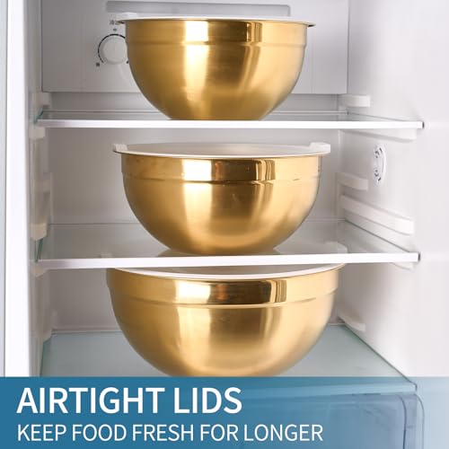 Gold Mixing Bowls With Airtight Lids