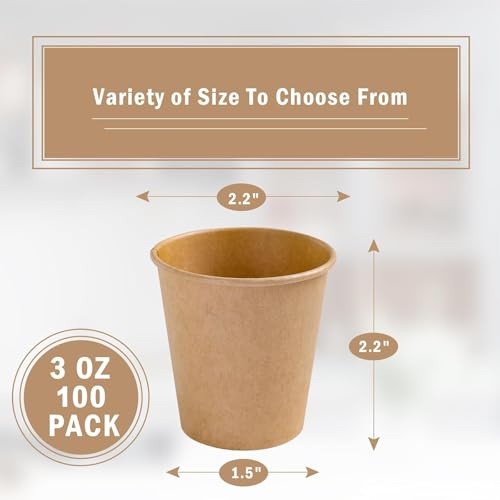 100 Count 3 oz Kraft Paper Cups