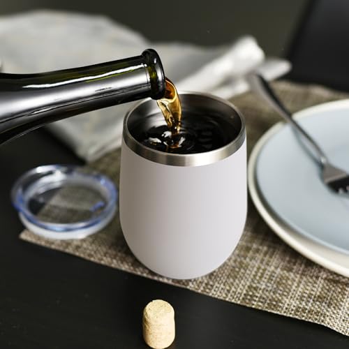 Stainless Steel Wine Tumbler Bulk with Lid (16 Count)