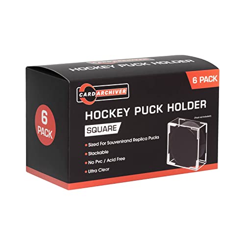 Cube Square Hockey Puck Display Cases (6 Count)