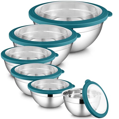 6 PCS Stainless Steel Mixing Bowls (12 Count)