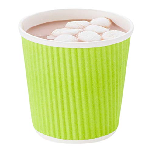 Ripple Wall Coffee Cups 25 Count 4 Ounce Insulated Eco Green Paper Cups