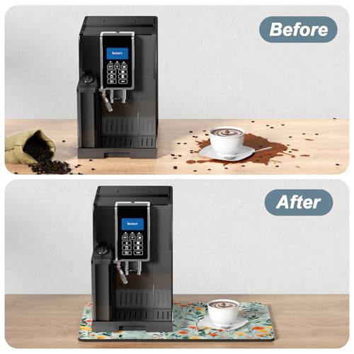 Coffee Mat 12" x 19" Cute Coffee Bar Mats for Espresso Machine Station Accessories and Organizer