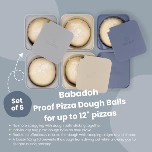 Pizza Dough Proofing Silicone Containers with Lids (6 Count)