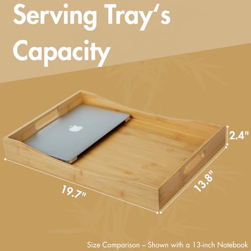 Bamboo Serving Tray with Handles