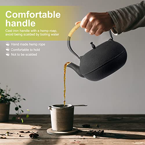Japanese Tetsubin Tea Kettle Cast Iron Teapot with Stainless Steel Infuser 60 oz